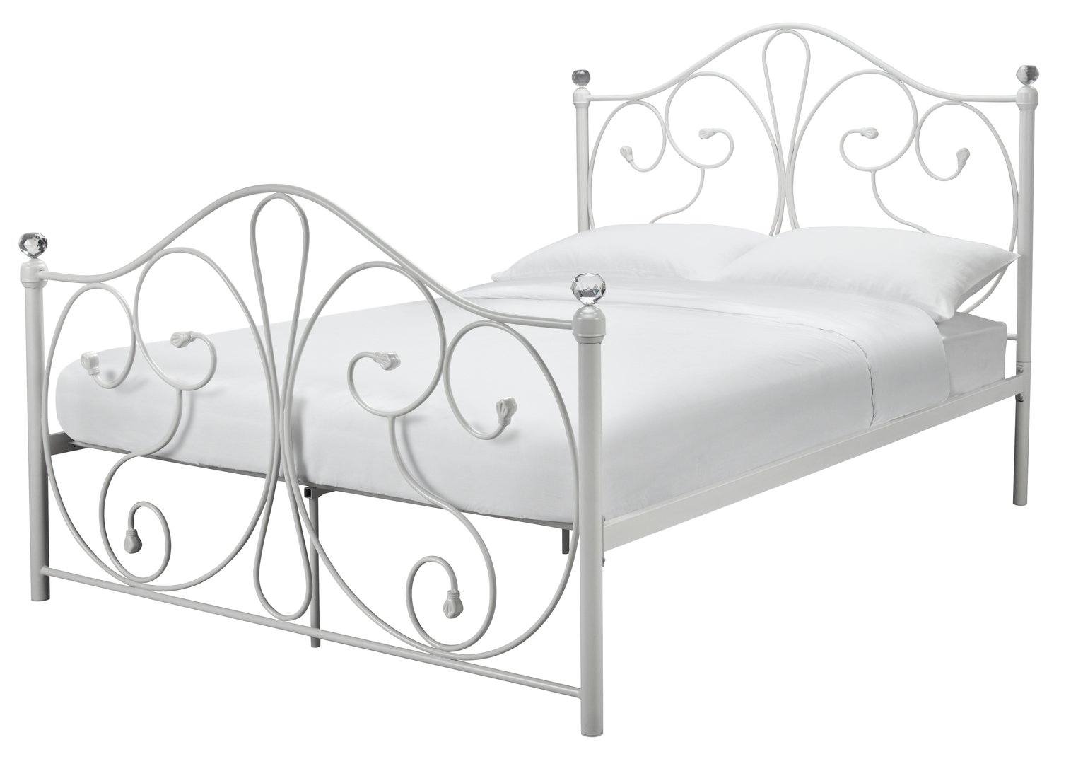 Laura 4ft6 Double Metal Swirl Design Bed Frame in Black or White